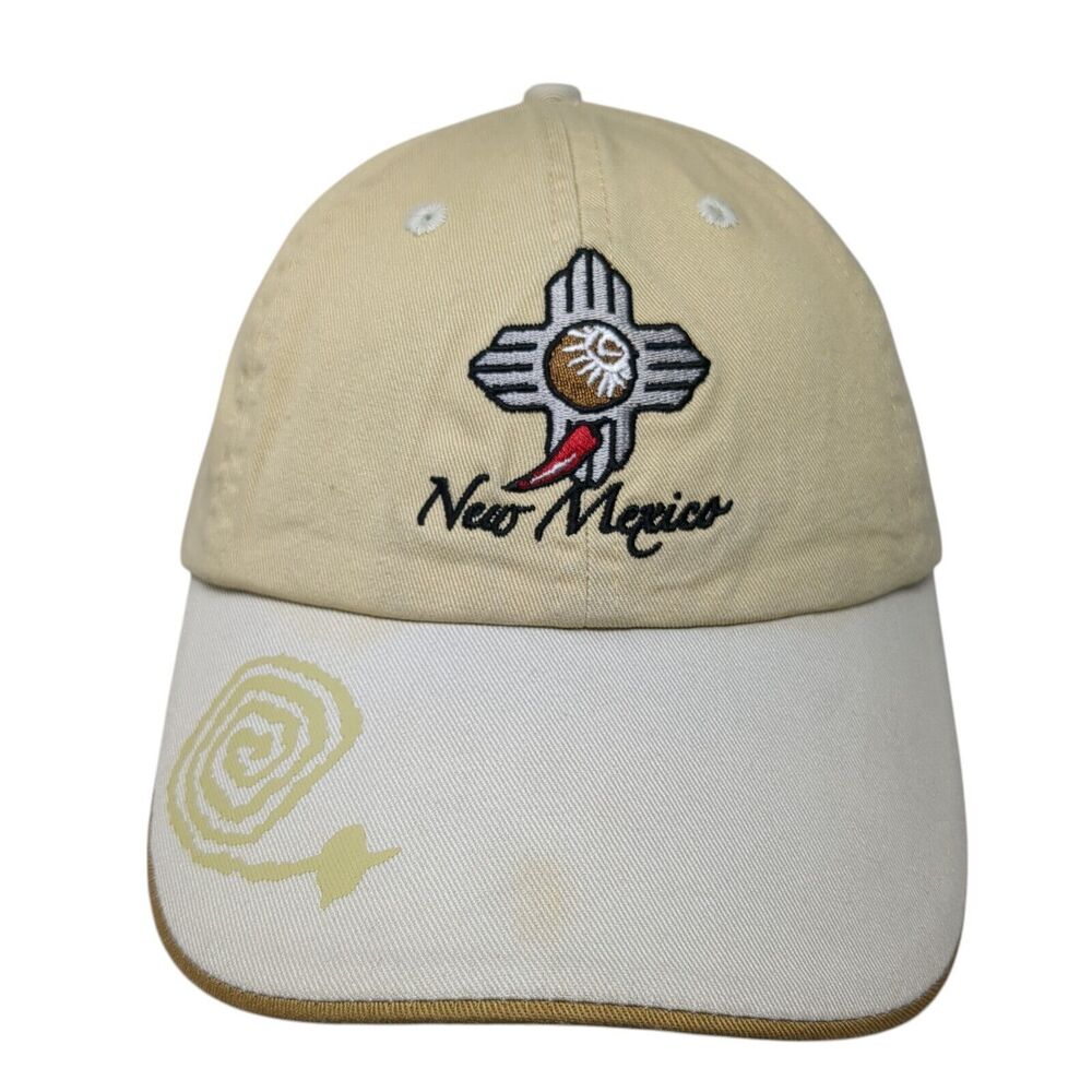 New Mexico Slideback Hat Tan One Size Adjustable Embroidered Polar